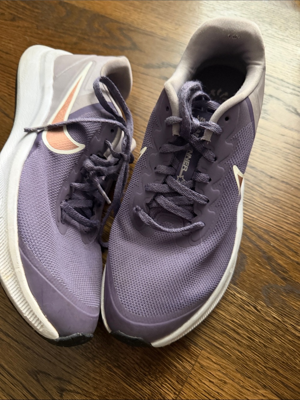Nike Women's Lavender Running Shoes with Peach Swoosh